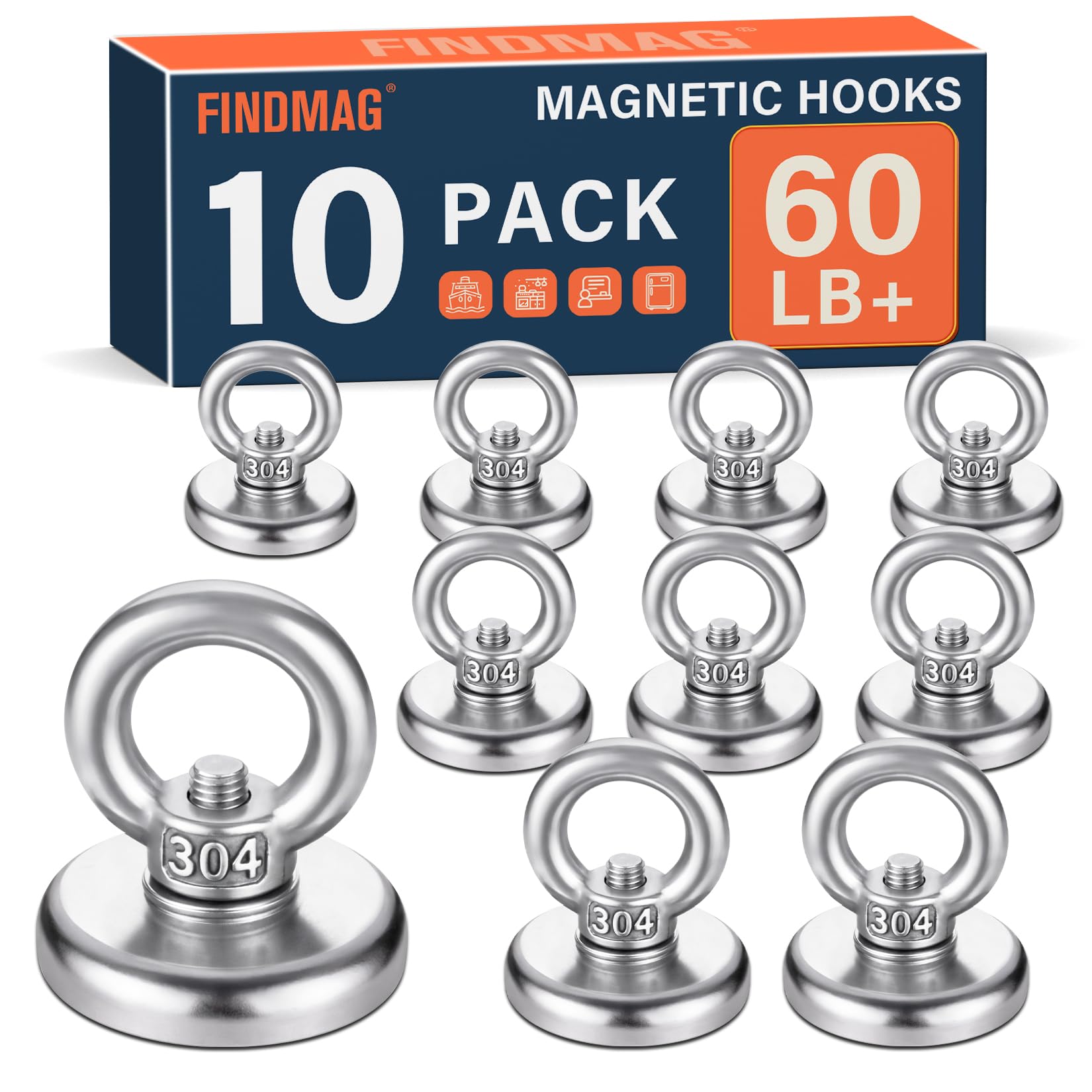 NA5694 GLEN HUNTER Otard MEUKOW など 9本セット Amazon.com: FINDMAG 10 Pack Magnetic Hooks, 60 LBS Silver Heavy